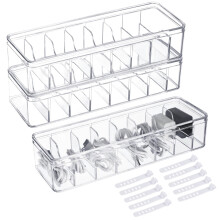 buc Cutii Transparente pentru Depozitarea Cablurilor cu Capace, Divizoare și 10 Legături – Organizator Transparent pentru Cabluri Acasă/Birou