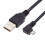 Cabo de dados e carregamento CY1.0M com ângulo de 90 graus para a esquerda, micro USB 5 pinos para USB 2.0, para celular e tablet. 1