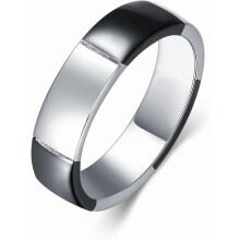 925 Zwarte en zilveren bandring voor heren - Maat 8/9/10 in sterling zilver