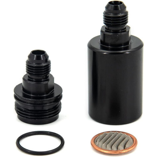 Universal -6AN Inline Fuel Filter High Flow 100 Micron Cleanable AN6 6AN Black 1