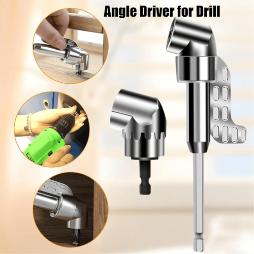 105 Degree Right Angle Drill Adapter,Corner Angled Screwdriver, 1/4In Hex Shank Driver Angle Drill Attachment (4PCS Set) 2