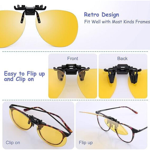 Polarized Clip-On Flip-Up Sunglasses for Driving 2