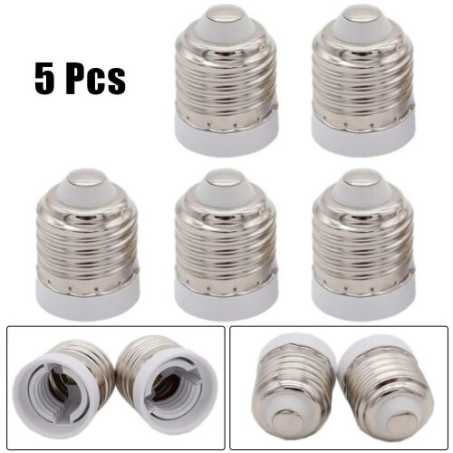 E27 to E17 Light Bulb Adapter Pack of 5, Easy Socket Conversion for LED Chandelier Lamps 2