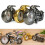 Creative Motorcycle Shape Quartz Clock Alarm Clock Time Keeper Desktop Decor Gold 2