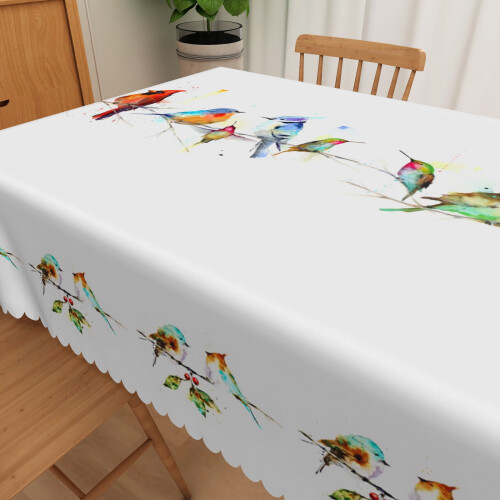 Nappe rectangulaire aquarelle colibri 152 x 259 cm 2