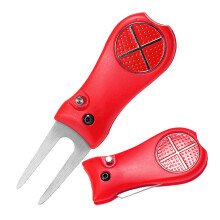 (red) Lawn Fork - Metal Head, Spring Design, Plastic Handle
