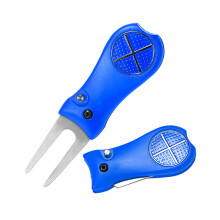 (Blue) Lawn Fork - Metal Head, Spring Design, Plastic Handle