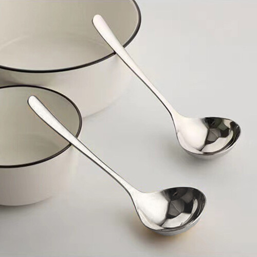 Stainless Steel Soup Spoon Large Long Handle 8 Inch 2