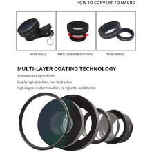 2pcs Fish Eye Phone Lens, 0.45X Phone with HD Camera Lens Macro Clip Lens Wide Angle Lens Lens for Mobile Phone Camera