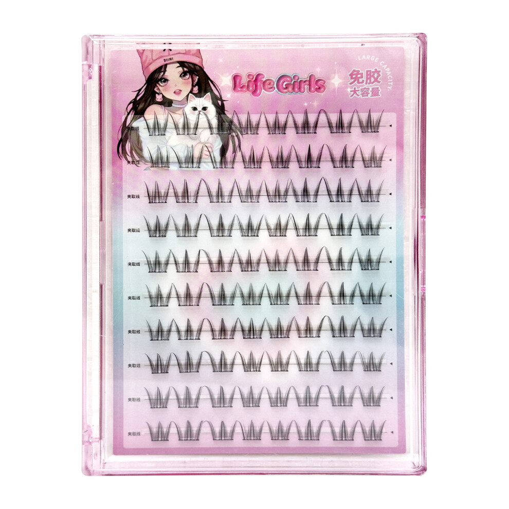 Dcph-Clothing (A 80 Clusters) Natural False Lashes C-Curl, No Glue Needed