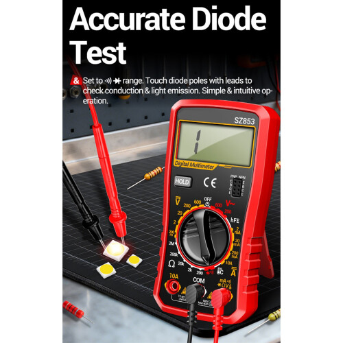 Professionele digitale multimeter met data-hold-functie,-Zwart 1