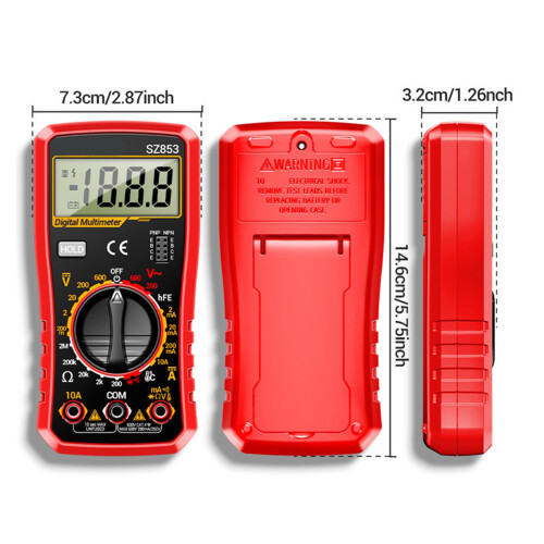 Digital Multimeter Precisions Electronic Tester For Voltage-Red 2