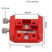 2X Guide Mirror Dovetail Plate Red Short Board for Dovetail Slot Telescope Accessories Dovetail Mount Vixen(C)