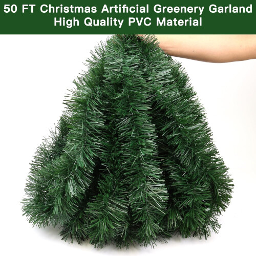 Green Christmas Garland Artificial Pine 50 Ft 1