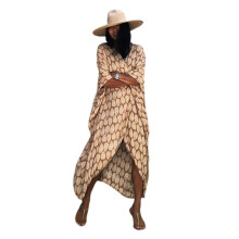 (Ginger)Beach Cover Ups For Swimwear Loose Beach Sundress Bikini Cover Dressfor Beach Pool Sunscreen Top