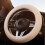 White Plush Steering Wheel Cover 38 cm 4