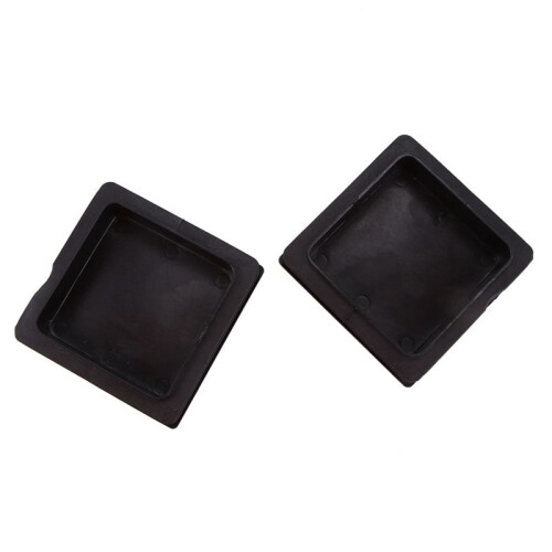 100mm x 100mm Plastic Ribbed Square End Caps Cover Tube Inserts 10 Pcs 1