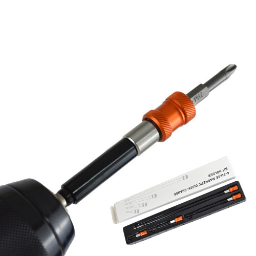 4Pcs 1/4inch Shank Bit Holder Extension Drill Driver-Orange 2