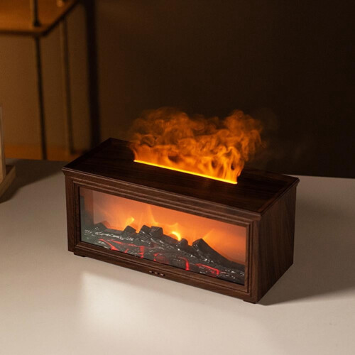 Remote Control Aromatherapy Fireplace Humidifier with Colorful Flame Light 1