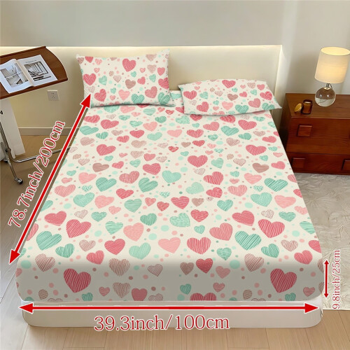 Valentine's Day King Bedding Set Beige 3-Piece 2