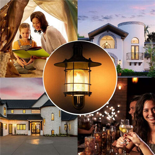5X LED Flame Effect Light Bulb E27,Decorative Flickering Realistic Fire Lights Bulb,Festival Decoration Lamp,Black-B 1
