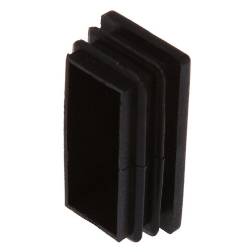 Plastic Rectangle Tube Inserts End Blanking Cap 25x50mm 80 Pcs Black 2