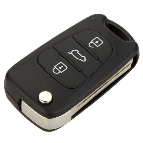 4X 3 Button Keyless Entry Remote Control Folding Flip Car Key Fob Shell Case Combo Compatible with  I20 I30 1