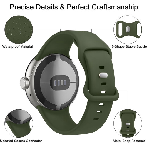 Συμβατό με το λουράκι Google Pixel Watch για γυναίκες και άνδρες - Μαλακά αδιάβροχα 1