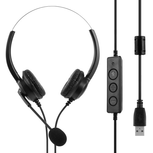 USB Headset with Microphone Noise-Cancelling Audio Controls 1