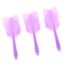 3 Stück transparente ABS integrierte Darts mit Flights, 80mm, 2BA, Lila