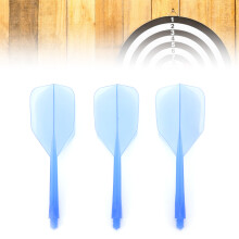 3 Pcs 2BA Transparent ABS Dart Shafts & Flights, Blue, 80mm