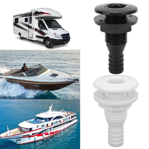 Boat Water Drain Scupper ABS 3/4in White Through Hull Connector Hose Coupling Drain Outlet Replacement Hardware 2