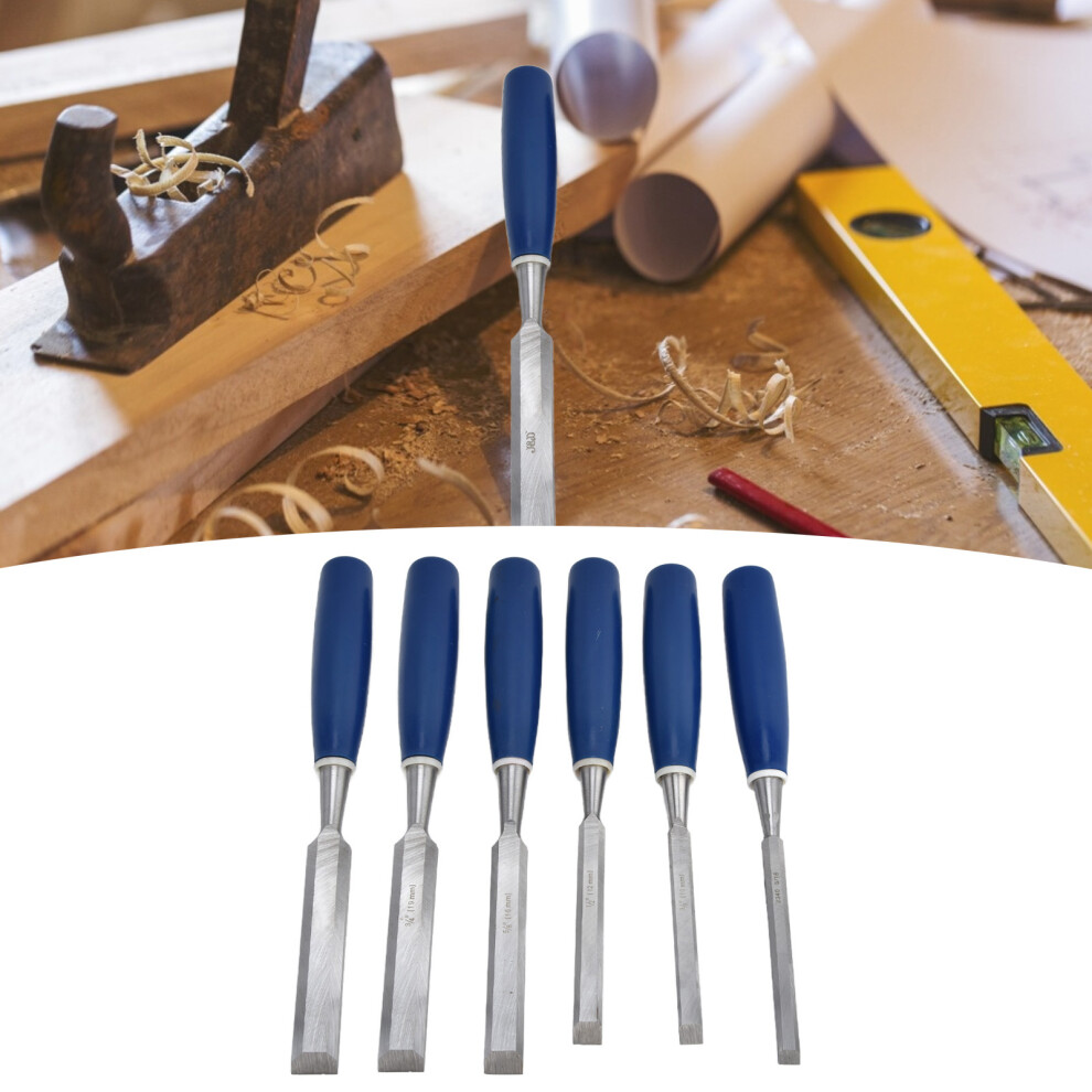 6Pcs Chisel Set 45# Steel Beech Handle Style 7790334053812