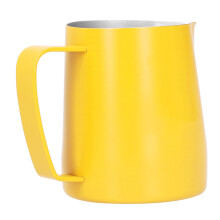 Gelber Edelstahl-Milchschaumkännchen 350ml für Latte Art