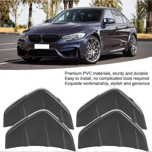 Car Rear Bumper Spoiler,  Diffuser Fins Universal Shark Fin Diffuser,Rear Bumper Lip Diffuser Universal Auto Accessory Car Diffuser SpoilerBlack4Pcs 1