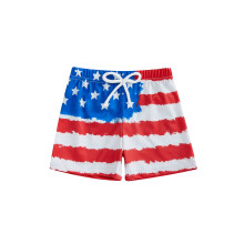 (4-5 Years, Blue) Fourth of July Swim Trunks for Boys Fashion Flag Print Elastic Waist Beach Shorts Kid Board Shorts