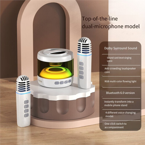 Magnetische Karaoke -Microfoonluidspreker voor Thuisgebruik, Wit 1