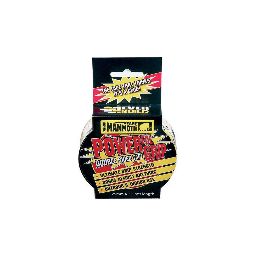 Everbuild Mammoth Powerful Grip Double Sided Tape 25Mm X 2.5M