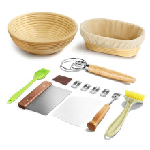 Ensemble de Paniers de Fermentation de Pain Ensemble de Paniers de Fermentation Ovales Ensemble de Grattoirs à Pâte et Batteurs Brosse en Silicone
