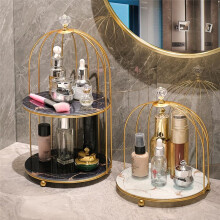 Organiseur Rangement pour Meuble Salle Bain, Support Maquillage, Meuble Toilette, Étagère en Forme Cage à Oiseaux, Idéal pour le Maquillage et les