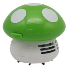 Handheld Desktop Vacuum Cleaner Mushroom Shape Cleaner Desk Cleaner Eraser Dust Paper Dust Sweeper Green