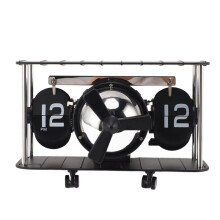 Horloge de Bureau à Bascule en Forme D'Avion, Style Vintage, en Acier Inoxydable 304, Fonction de Rappel Pratique pour le Bureau, B