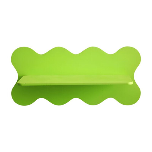 Wooden Wavy Storage Rack Wall Shelf Home Decoration Green