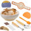 Bread Proofing Basket Set Trimming Knife Round Proofing Basket Egg Beater Dough Scraper Set 1