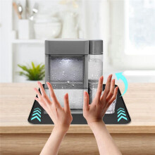 2pcs Silica Gel Absorbent Mat for Ice Maker Bottom Non-Slip Drying Pad Kitchen Appliance 37.5x37.5cm Black