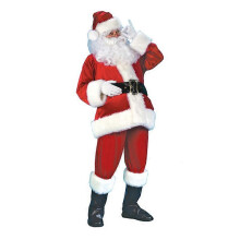 (XL)7PCS Santa Claus Father Costume Xmas Flannel Suit Mens Adult Fancy Dress