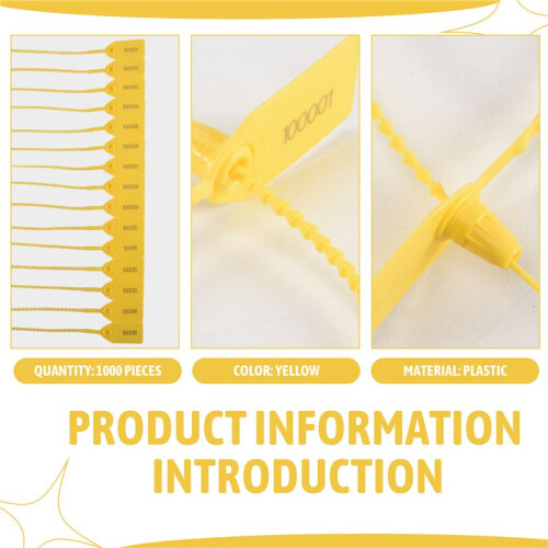 1000 Pcs Plastic Tamper Seals Fire Extinguisher Tags Security Tags Seals Safety Numbered Zip Ties Labels (Yellow) 1