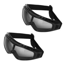2X Airsoft Goggles Paintball Clear Glasses Wind Dust Protection Motorcycle, Black