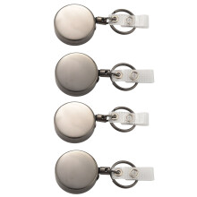 Paquet de 4 à Toute éPreuve RéTractable Porte-Badge Bobine, Porte-Badge D'Identification en MéTal