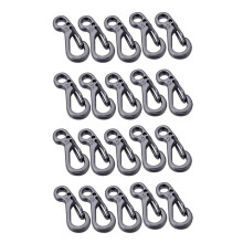 20PCS/ Spring Backpack Clasps Climbing Carabiners EDC Keychain Camping Bottle Hooks Survival Gear - Grey